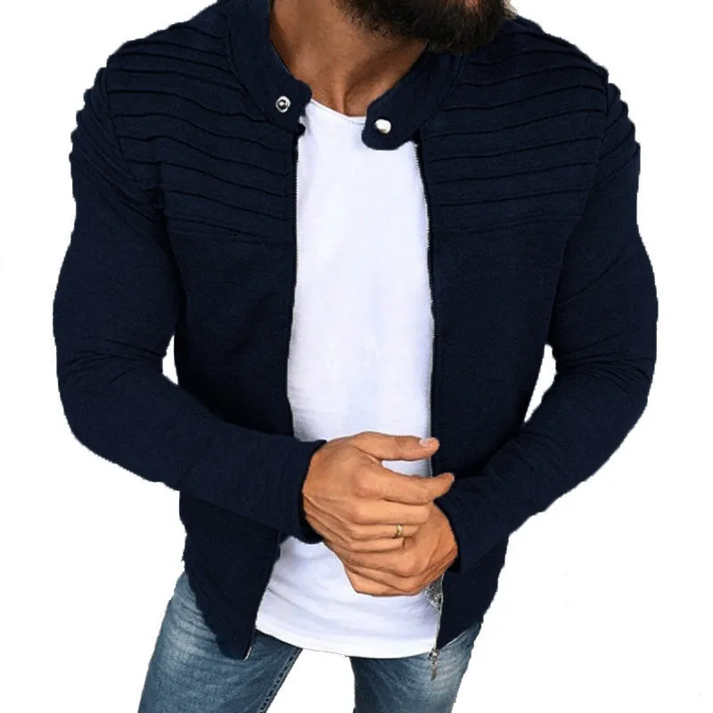 Herren Herbst Jacke Übergangsjacke Warme Sweatjacke Zipper Sweater Strickjacke