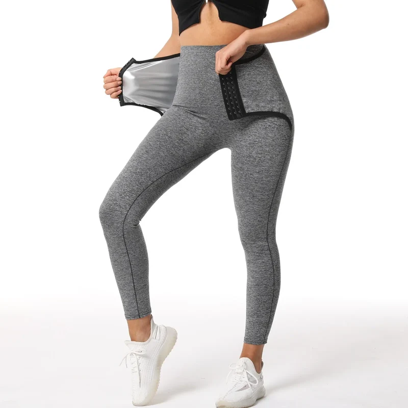 Damen Neopren Sauna Hose Schwitzhose Yogahose Thermoeffekt Abnehmen Hose Leggins