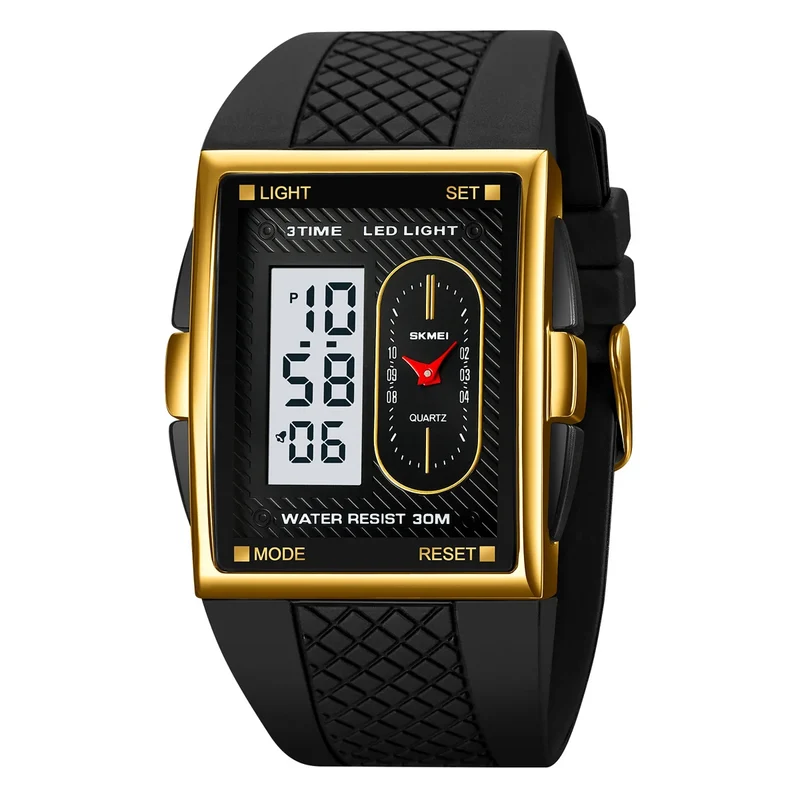 Herren Armbanduhr Digital Uhr Silber Edelstahl LED Quarzuhr Luxus Chronograph