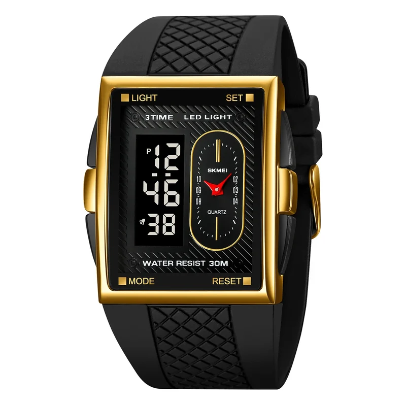 Herren Armbanduhr Digital Uhr Silber Edelstahl LED Quarzuhr Luxus Chronograph