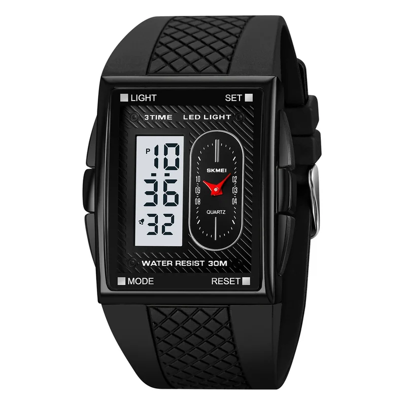 Herren Armbanduhr Digital Uhr Silber Edelstahl LED Quarzuhr Luxus Chronograph