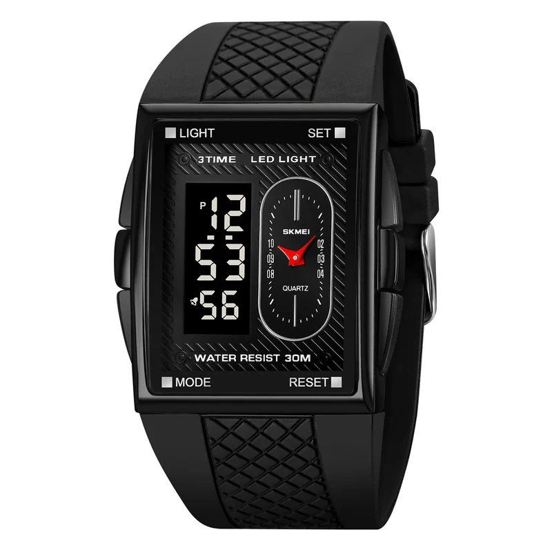 Herren Armbanduhr Digital Uhr Silber Edelstahl LED Quarzuhr Luxus Chronograph
