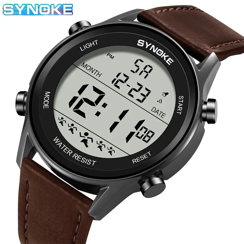 Herren Armbanduhr Digital Uhr Silber Edelstahl LED Quarzuhr Luxus Chronograph