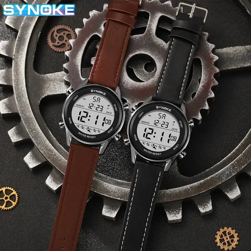 Herren Armbanduhr Digital Uhr Silber Edelstahl LED Quarzuhr Luxus Chronograph