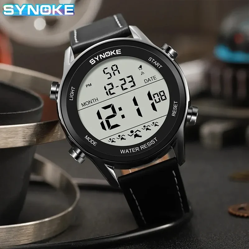 Herren Armbanduhr Digital Uhr Silber Edelstahl LED Quarzuhr Luxus Chronograph