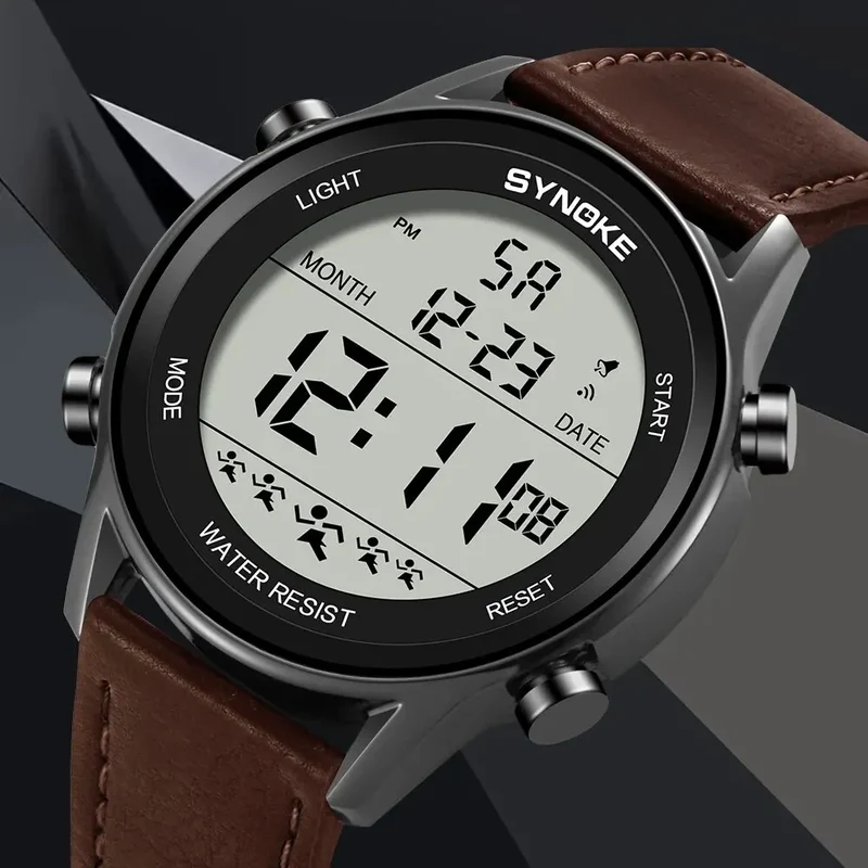 Herren Armbanduhr Digital Uhr Silber Edelstahl LED Quarzuhr Luxus Chronograph