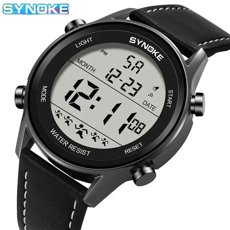 Herren Armbanduhr Digital Uhr Silber Edelstahl LED Quarzuhr Luxus Chronograph