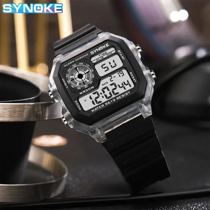 Herren Armbanduhr Digital Uhr Silber Edelstahl Quarzuhr Luxus Chronograph 3 Bar