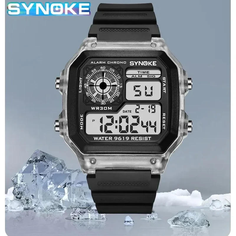 Herren Armbanduhr Digital Uhr Silber Edelstahl Quarzuhr Luxus Chronograph 3 Bar