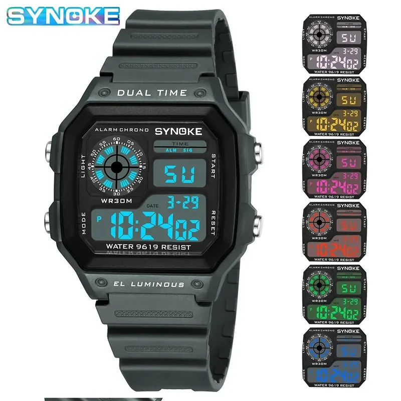 Herren Armbanduhr Digital Uhr Silber Edelstahl Quarzuhr Luxus Chronograph 3 Bar