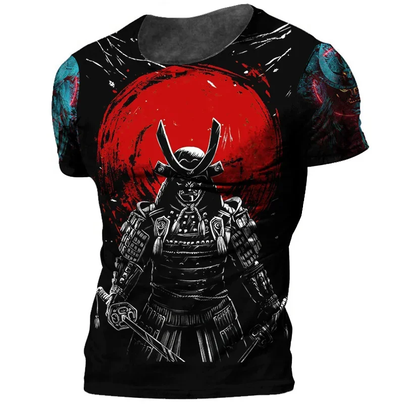 Fashion Herren Samurai Harajuku Vintage T-Shirt Unisex Streetwear Tank Top