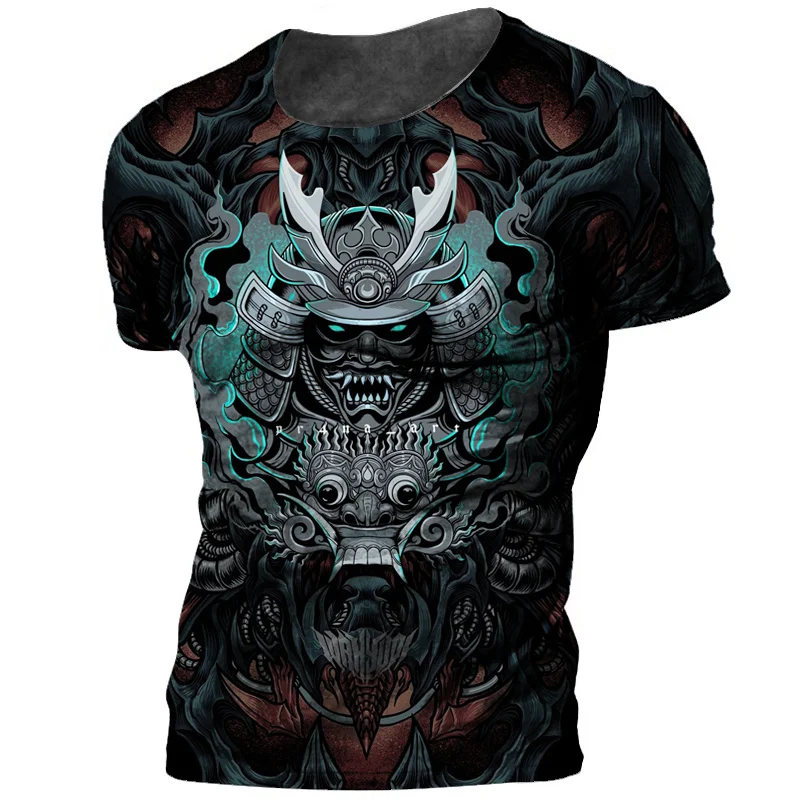 Fashion Herren Samurai Harajuku Vintage T-Shirt Unisex Streetwear Tank Top