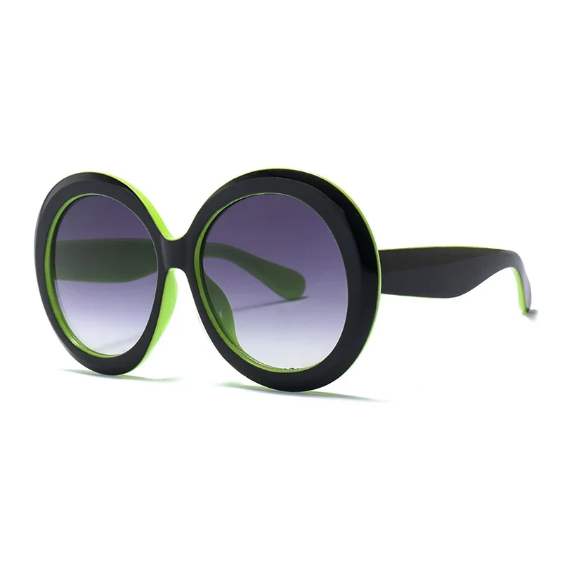 Damen Designer Luxus Brille Sonnenbrille Runde Übergröße Gläser Vintage
