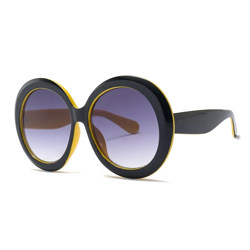 Damen Designer Luxus Brille Sonnenbrille Runde Übergröße Gläser Vintage