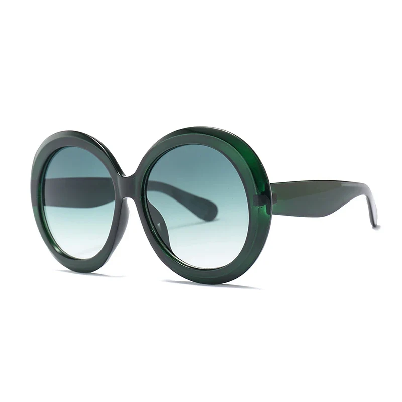 Damen Designer Luxus Brille Sonnenbrille Runde Übergröße Gläser Vintage