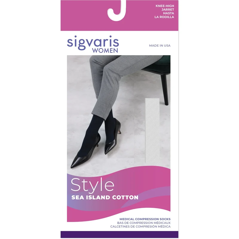 Sigvaris Sea Island Cotton Women's Knee High 20-30 mmHg