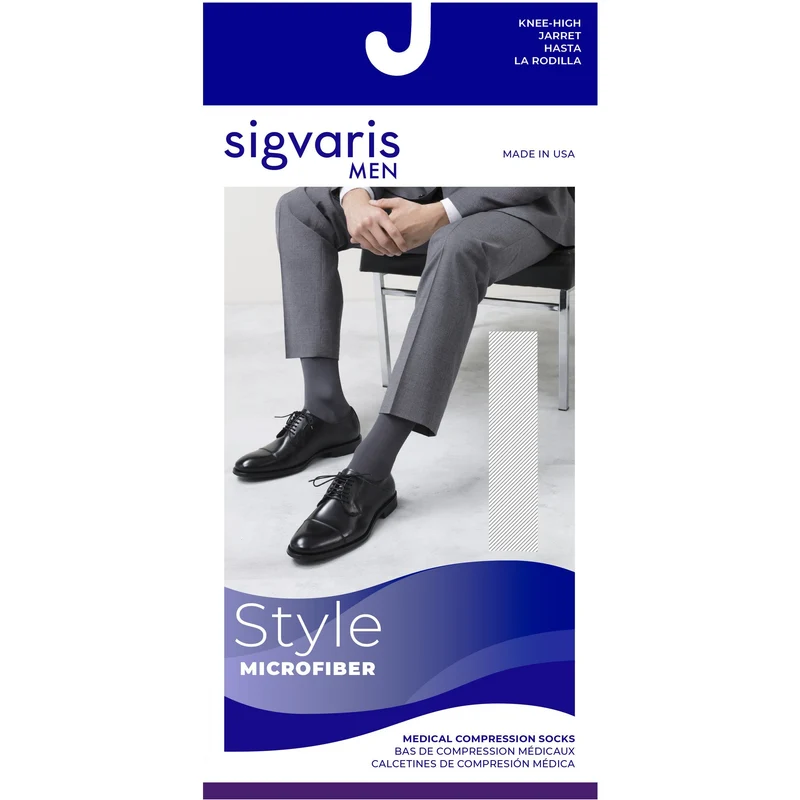 Sigvaris Microfiber Men's Knee High 20-30 mmHg