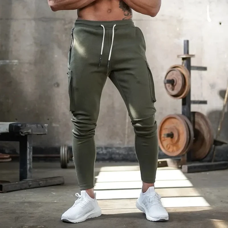 Herren Sporthose Jogger Jogginghose Sweatpants Trainingshose Cargo Hose mit Zip