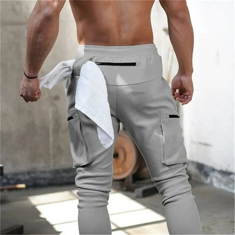 Herren Sporthose Jogger Jogginghose Sweatpants Trainingshose Cargo Hose mit Zip