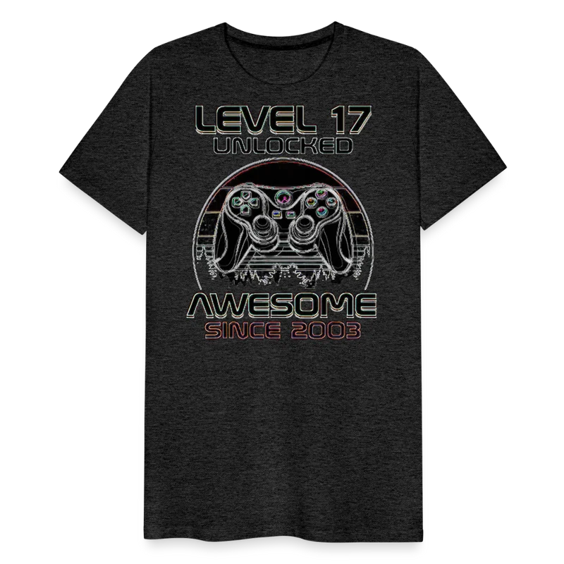 Gamer T-Shirt Top Level 17 Unlocked Fashion Herren Streetwear 100% Baumwolle
