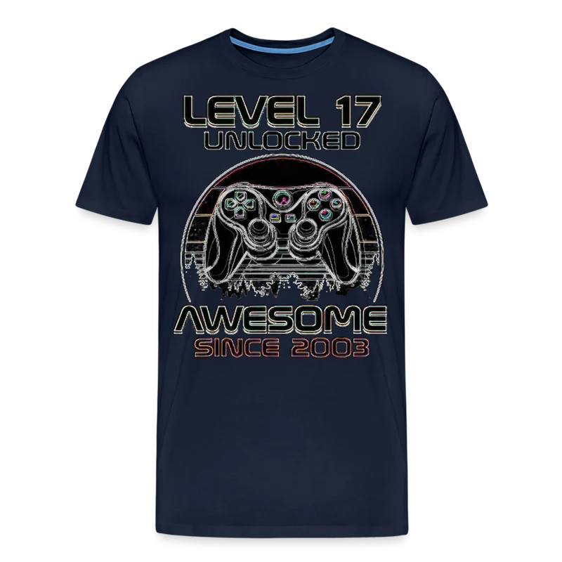 Gamer T-Shirt Top Level 17 Unlocked Fashion Herren Streetwear 100% Baumwolle