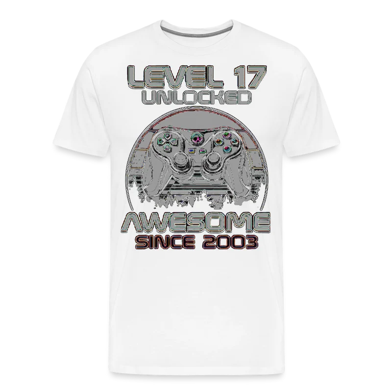 Gamer T-Shirt Top Level 17 Unlocked Fashion Herren Streetwear 100% Baumwolle