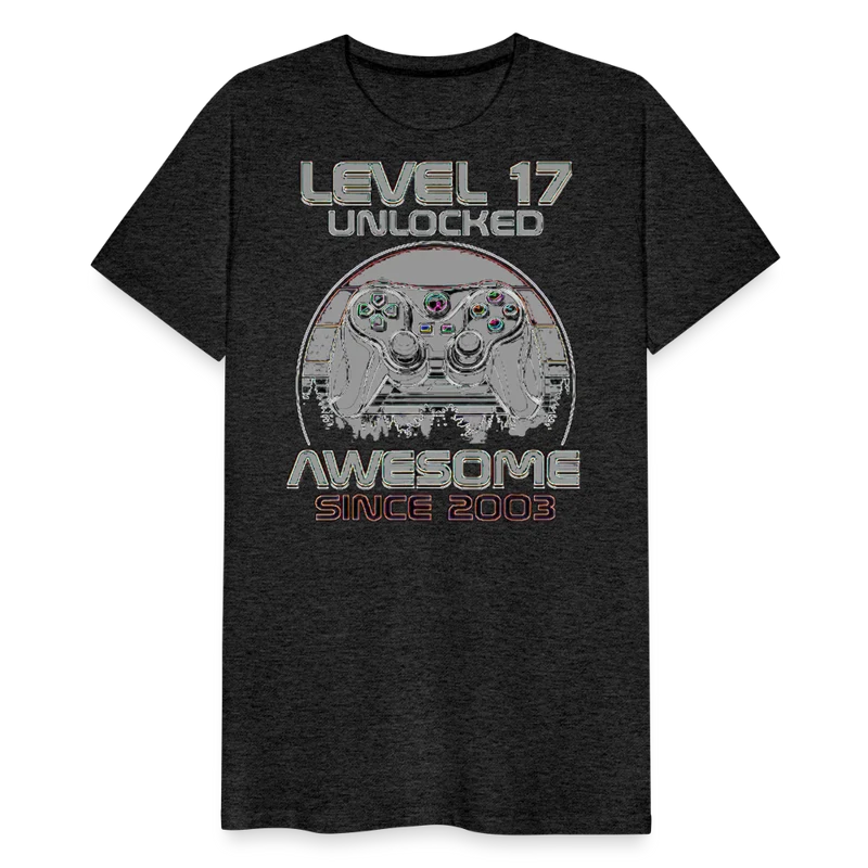 Gamer T-Shirt Top Level 17 Unlocked Fashion Herren Streetwear 100% Baumwolle