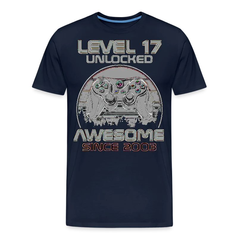 Gamer T-Shirt Top Level 17 Unlocked Fashion Herren Streetwear 100% Baumwolle