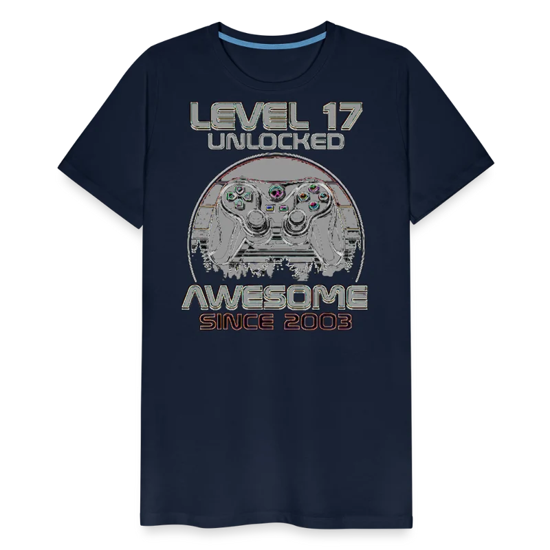 Gamer T-Shirt Top Level 17 Unlocked Fashion Herren Streetwear 100% Baumwolle