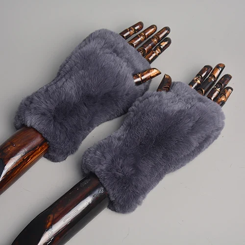 Winter Handschuhe Damen Strick fingerlose Handwärmer Fäustlinge Halbfinger
