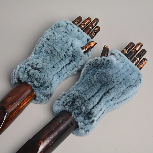 Winter Handschuhe Damen Strick fingerlose Handwärmer Fäustlinge Halbfinger