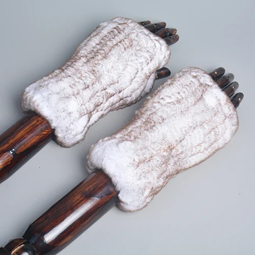 Winter Handschuhe Damen Strick fingerlose Handwärmer Fäustlinge Halbfinger
