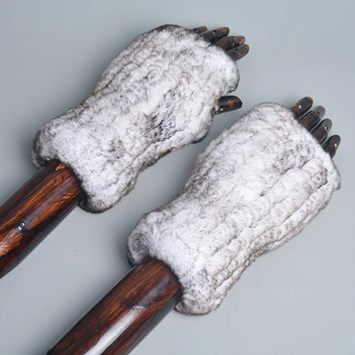 Winter Handschuhe Damen Strick fingerlose Handwärmer Fäustlinge Halbfinger