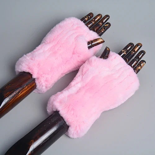 Winter Handschuhe Damen Strick fingerlose Handwärmer Fäustlinge Halbfinger