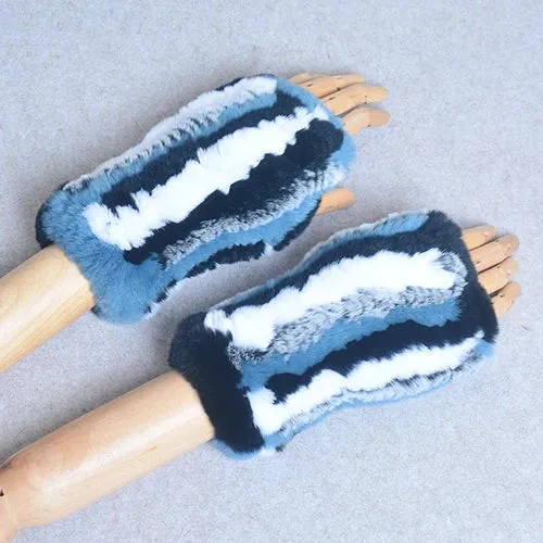 Winter Handschuhe Damen Strick fingerlose Handwärmer Fäustlinge Halbfinger
