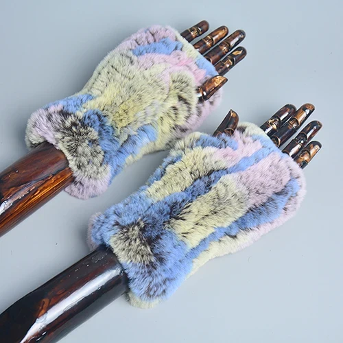 Winter Handschuhe Damen Strick fingerlose Handwärmer Fäustlinge Halbfinger