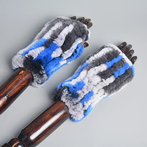 Winter Handschuhe Damen Strick fingerlose Handwärmer Fäustlinge Halbfinger