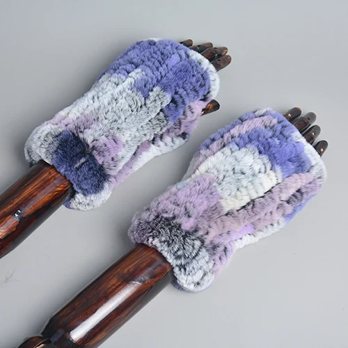 Winter Handschuhe Damen Strick fingerlose Handwärmer Fäustlinge Halbfinger
