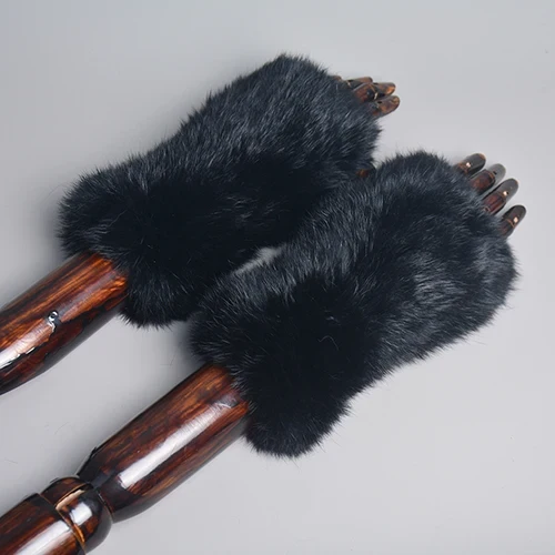 Winter Handschuhe Damen Strick fingerlose Handwärmer Fäustlinge Halbfinger