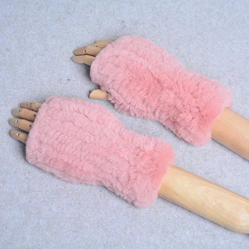 Winter Handschuhe Damen Strick fingerlose Handwärmer Fäustlinge Halbfinger