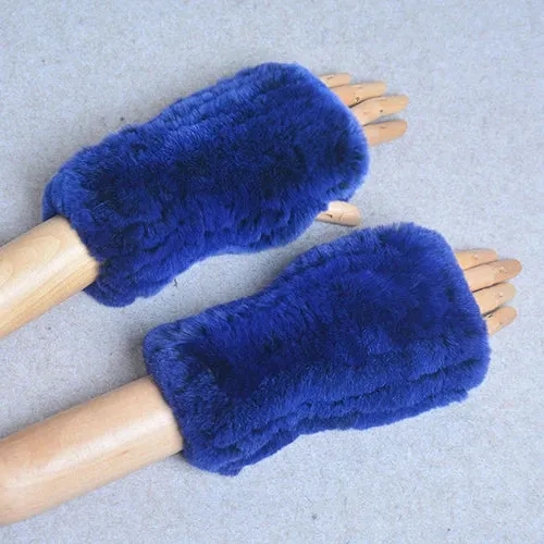 Winter Handschuhe Damen Strick fingerlose Handwärmer Fäustlinge Halbfinger