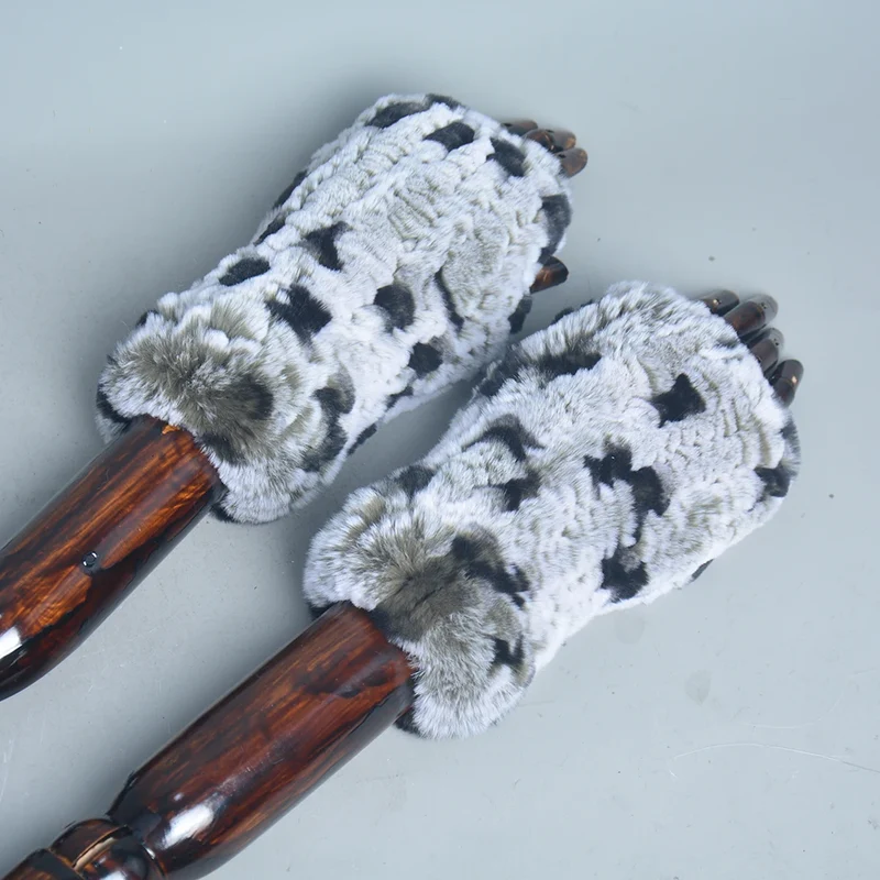 Winter Handschuhe Damen Strick fingerlose Handwärmer Fäustlinge Halbfinger