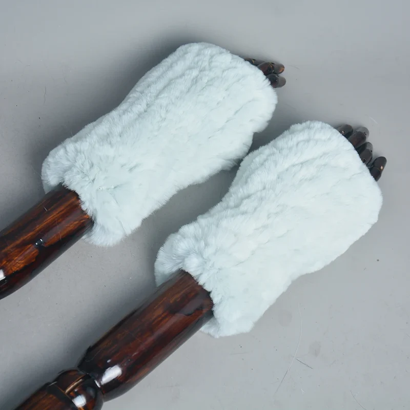 Winter Handschuhe Damen Strick fingerlose Handwärmer Fäustlinge Halbfinger