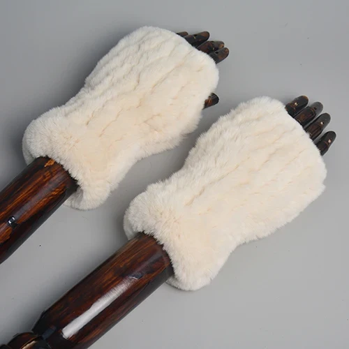 Winter Handschuhe Damen Strick fingerlose Handwärmer Fäustlinge Halbfinger