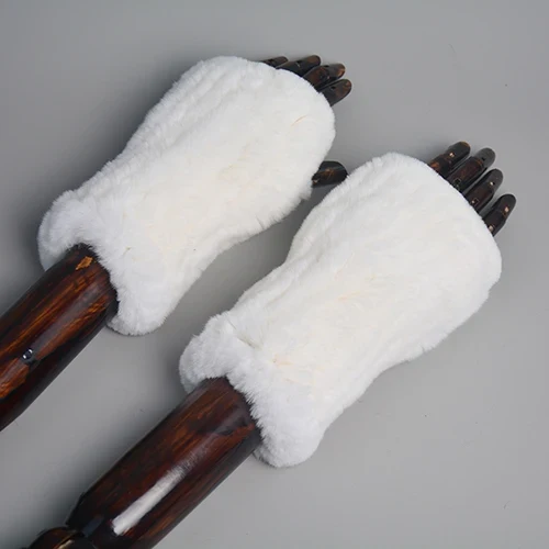 Winter Handschuhe Damen Strick fingerlose Handwärmer Fäustlinge Halbfinger