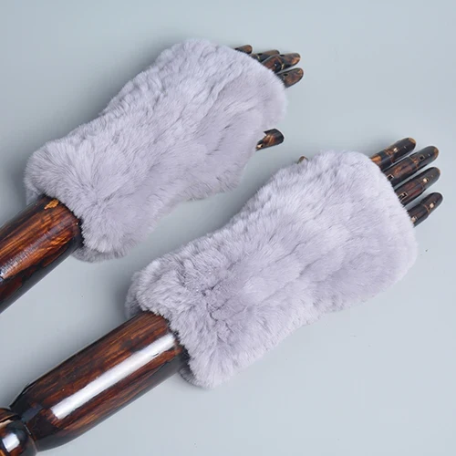 Winter Handschuhe Damen Strick fingerlose Handwärmer Fäustlinge Halbfinger