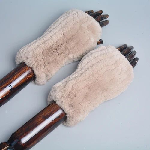 Winter Handschuhe Damen Strick fingerlose Handwärmer Fäustlinge Halbfinger