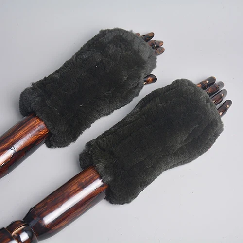 Winter Handschuhe Damen Strick fingerlose Handwärmer Fäustlinge Halbfinger
