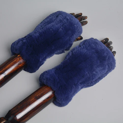 Winter Handschuhe Damen Strick fingerlose Handwärmer Fäustlinge Halbfinger
