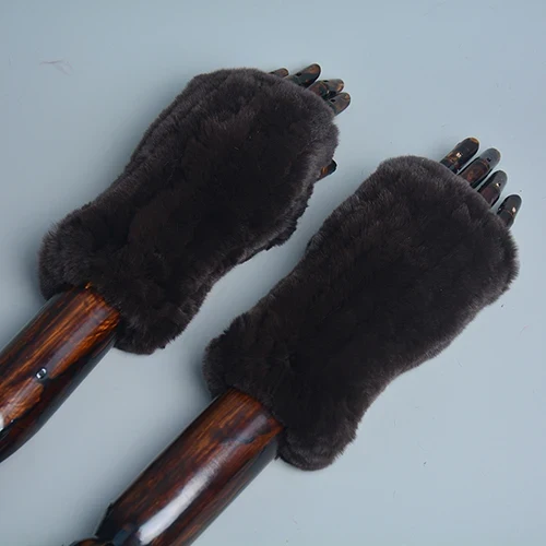 Winter Handschuhe Damen Strick fingerlose Handwärmer Fäustlinge Halbfinger